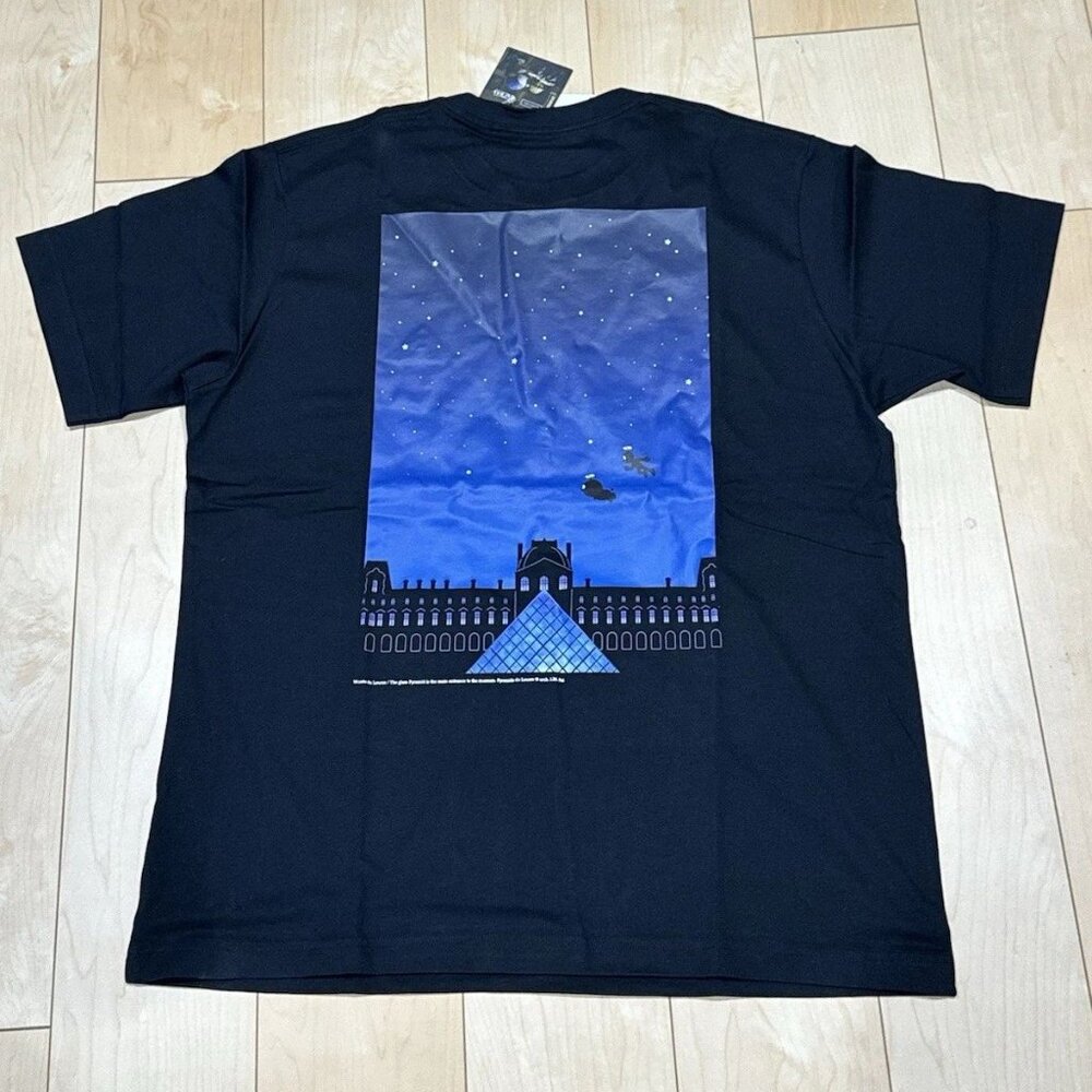 UNIQLO DORAEMON LOUVRE Museum UT Graphic T Shirt USA L Black Japan Gift Art